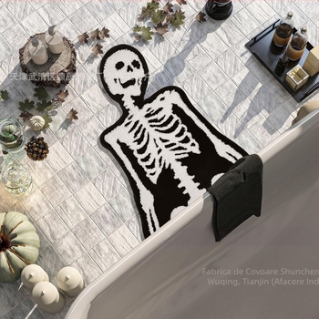 Transfrontalieră Halloween amuzant în formă de imitație de cașmir baie antiderapantă covoraș de intrare cu desene animate covoraș de podea Temu Dropshipping