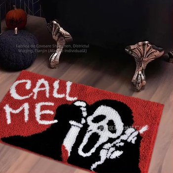 Transfrontalieră Halloween amuzant în formă de imitație de cașmir baie antiderapantă covoraș de intrare cu desene animate covoraș de podea Temu Dropshipping