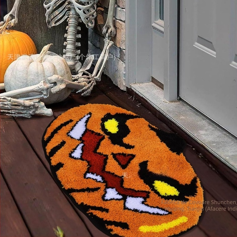 Transfrontalieră Halloween amuzant în formă de imitație de cașmir baie antiderapantă covoraș de intrare cu desene animate covoraș de podea Temu Dropshipping