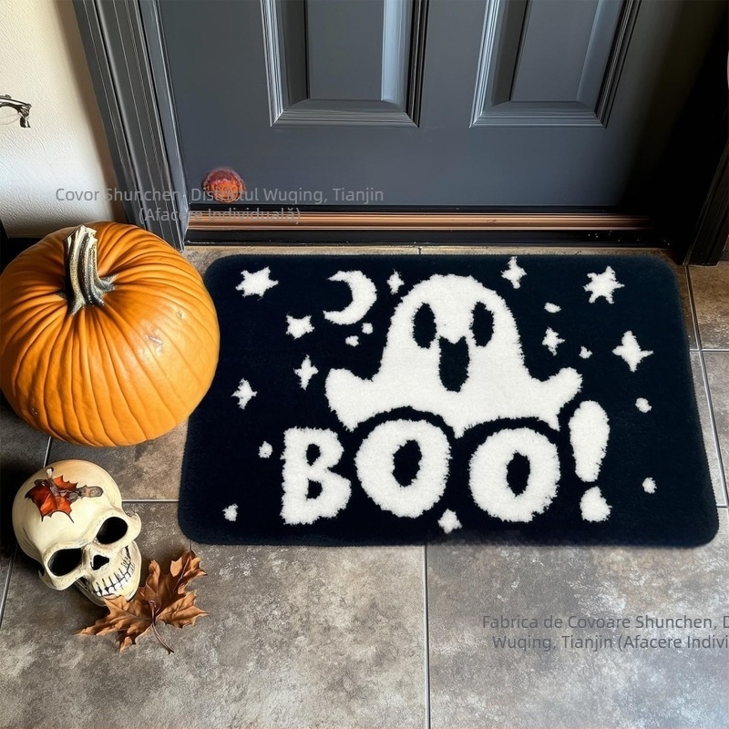 Transfrontalieră Halloween amuzant în formă de imitație de cașmir baie antiderapantă covoraș de intrare cu desene animate covoraș de podea Temu Dropshipping