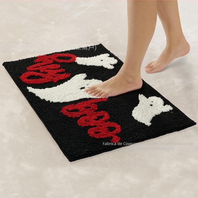 Transfrontalieră Halloween amuzant în formă de imitație de cașmir baie antiderapantă covoraș de intrare cu desene animate covoraș de podea Temu Dropshipping