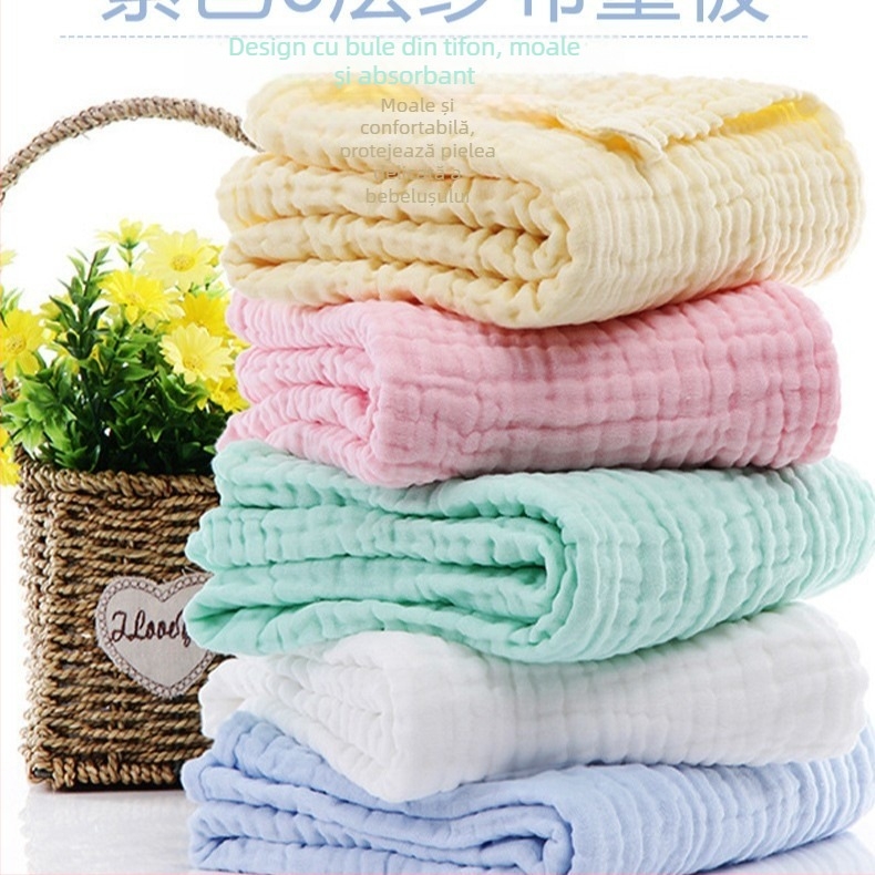 Prosop de baie pentru copii de grădiniță, en-gros, acoperit cu tifon, pătură pentru copii, acoperită cu desene animate pentru bebeluși