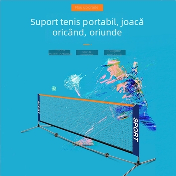 Suport mobil portabil din oțel inoxidabil pentru plasă de tenis, suport de tenis scurt standard pentru exterior și interior