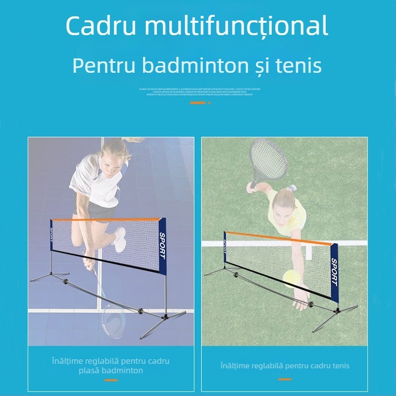 Suport mobil portabil din oțel inoxidabil pentru plasă de tenis, suport de tenis scurt standard pentru exterior și interior
