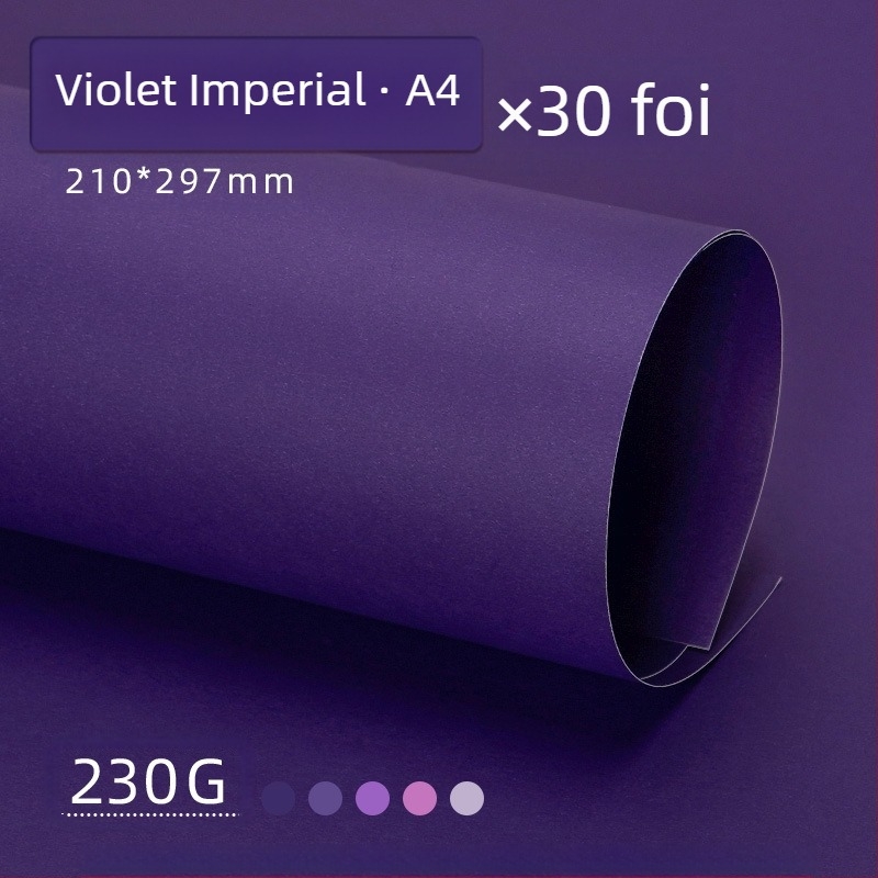 Hârtie de fundal pentru fotografii, carton dur violet, A4/A3/4K/8K, îngroșată, specifică studenților, 230g, carton colorat