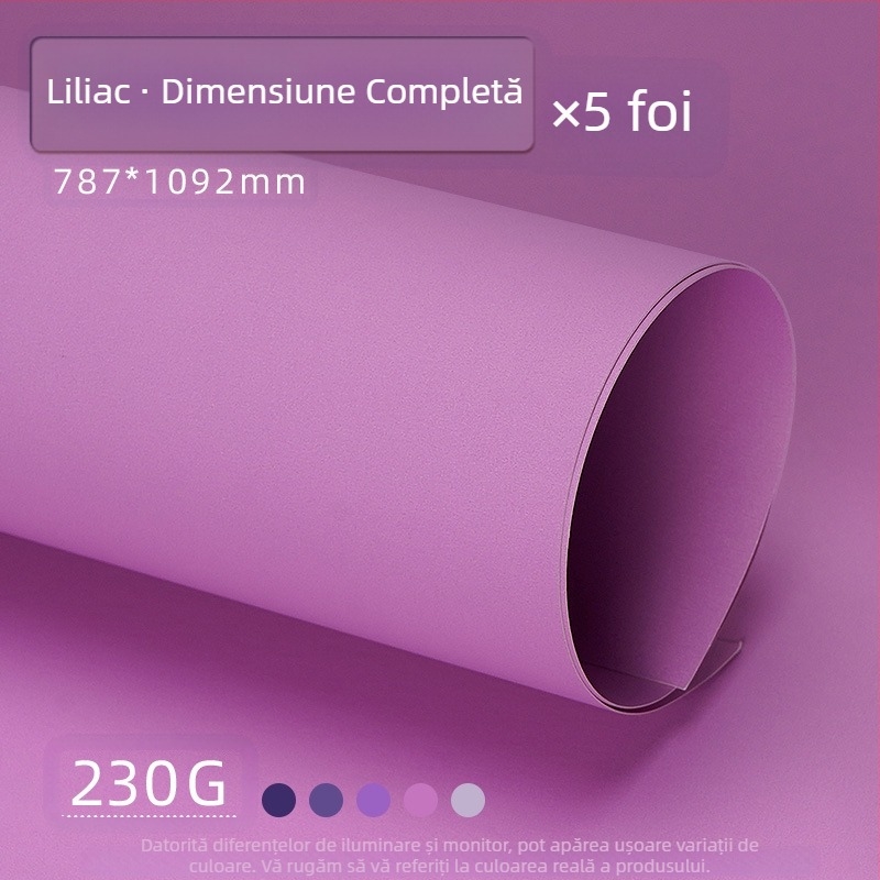 Hârtie de fundal pentru fotografii, carton dur violet, A4/A3/4K/8K, îngroșată, specifică studenților, 230g, carton colorat