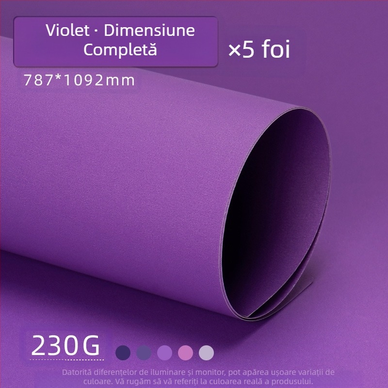 Hârtie de fundal pentru fotografii, carton dur violet, A4/A3/4K/8K, îngroșată, specifică studenților, 230g, carton colorat