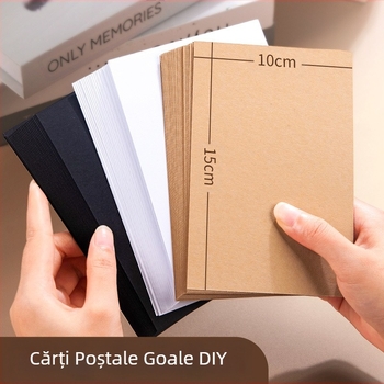 Hârtie goală, hârtie dură, albă, pictată manual, pentru cărți poștale de Crăciun, semn de carte, notițe în limba engleză, hârtie pentru felicitări