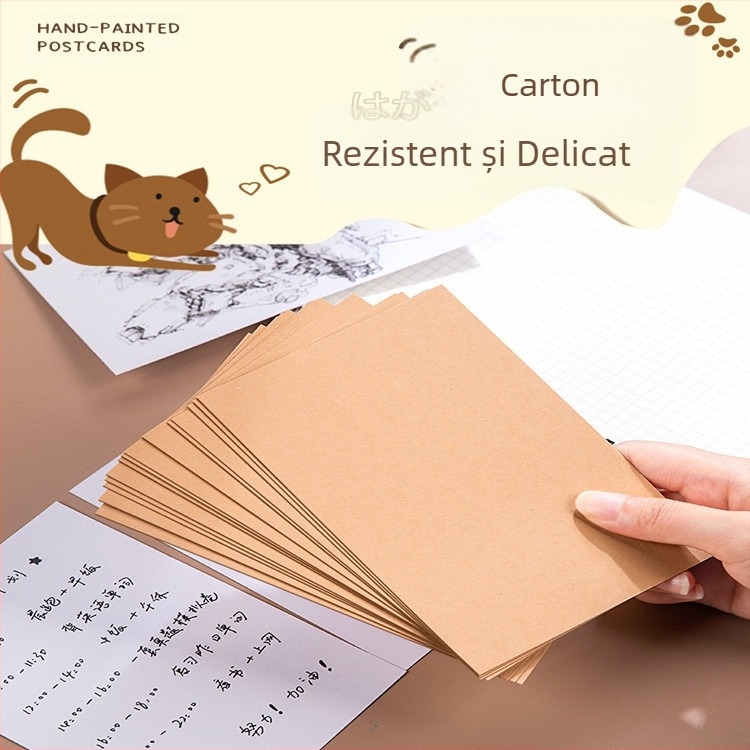 Hârtie goală, hârtie dură, albă, pictată manual, pentru cărți poștale de Crăciun, semn de carte, notițe în limba engleză, hârtie pentru felicitări