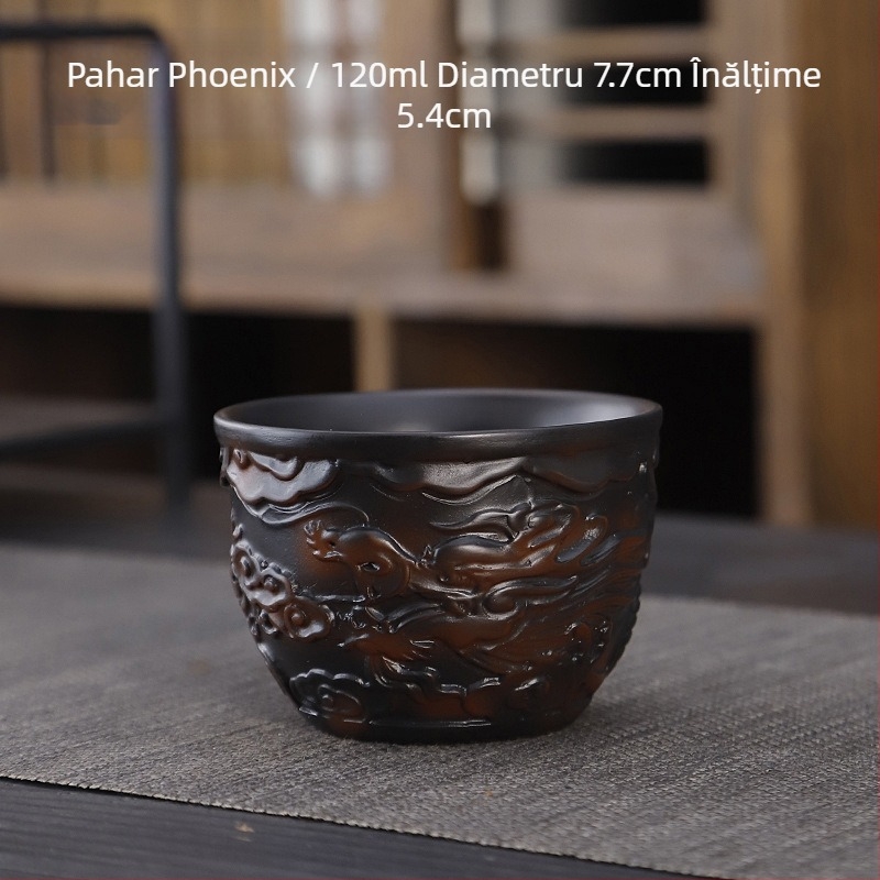 Set de ceai kung fu din ceramică violet, costum retro de uz casnic simplu, capac de ceainic, bol, accesorii pentru set de ceai, culoare înaltă, cadou manual, valoare