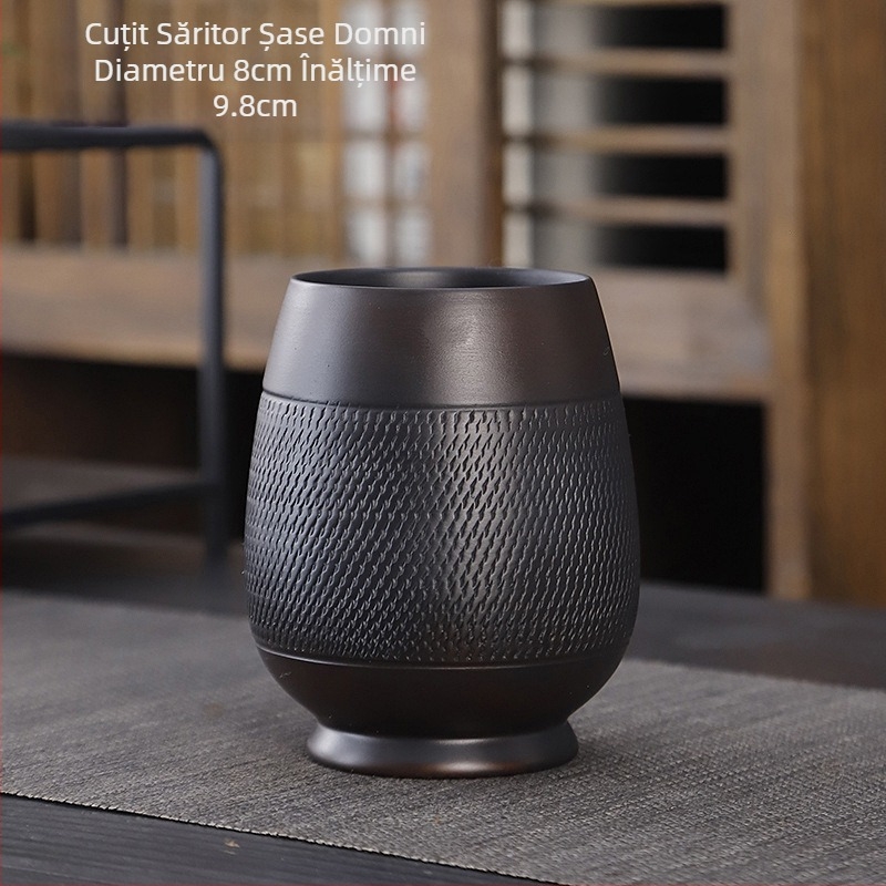 Set de ceai kung fu din ceramică violet, costum retro de uz casnic simplu, capac de ceainic, bol, accesorii pentru set de ceai, culoare înaltă, cadou manual, valoare