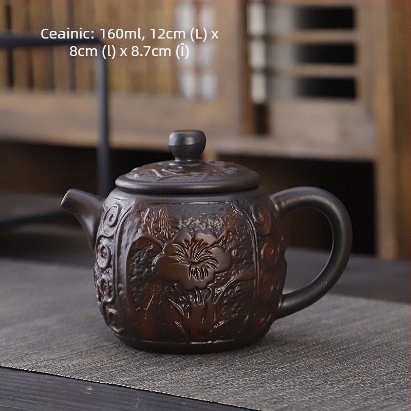 Set de ceai kung fu din ceramică violet, costum retro de uz casnic simplu, capac de ceainic, bol, accesorii pentru set de ceai, culoare înaltă, cadou manual, valoare