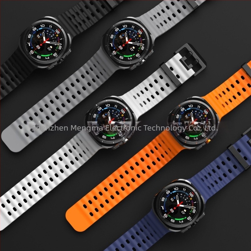 Pentru Samsung GalaxyWatch7 Ultra47mm Site oficial Curea sport din silicon Ocean Original cu cataramă dublă