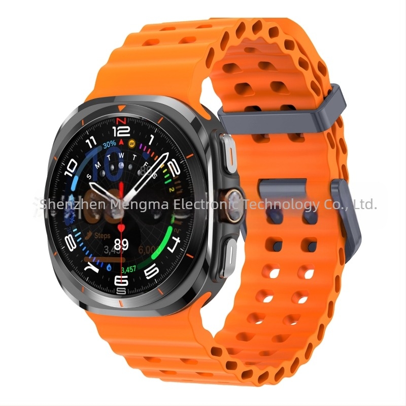 Pentru Samsung GalaxyWatch7 Ultra47mm Site oficial Curea sport din silicon Ocean Original cu cataramă dublă