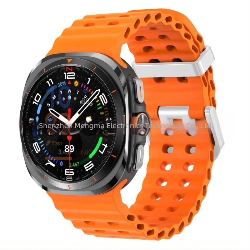 Pentru Samsung GalaxyWatch7 Ultra47mm Site oficial Curea sport din silicon Ocean Original cu cataramă dublă
