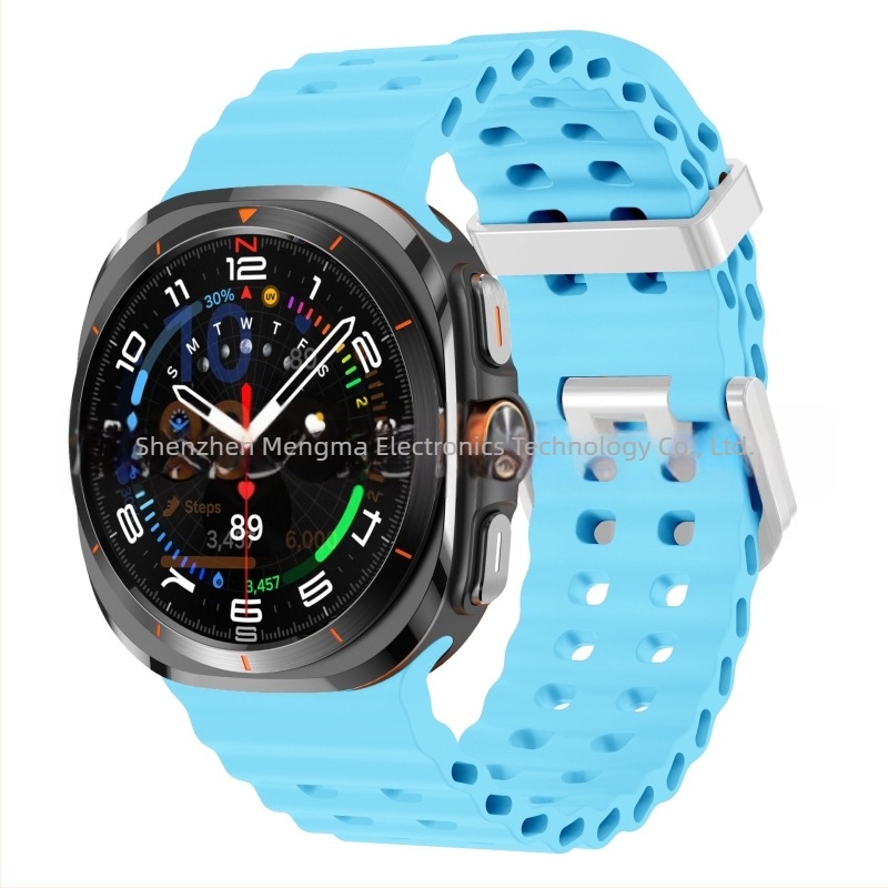 Pentru Samsung GalaxyWatch7 Ultra47mm Site oficial Curea sport din silicon Ocean Original cu cataramă dublă