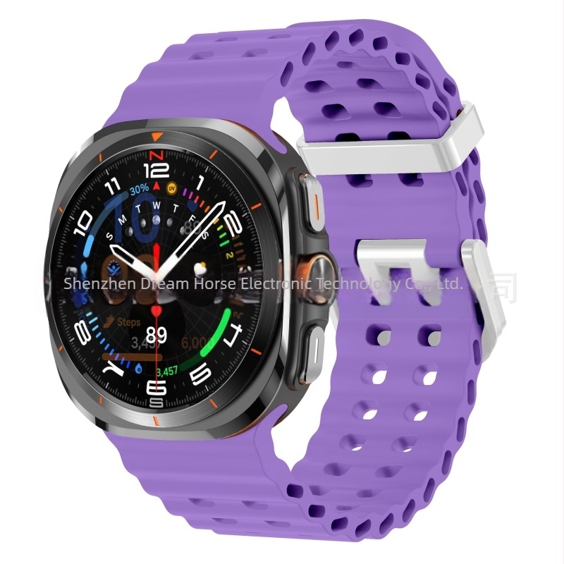 Pentru Samsung GalaxyWatch7 Ultra47mm Site oficial Curea sport din silicon Ocean Original cu cataramă dublă