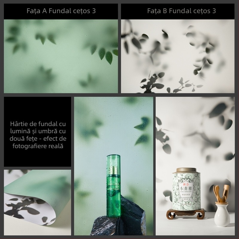 Fundal pentru fotografie 3D stereo față-verso, hârtie de fundal, ondulații de apă, umbră de copac, cer luminos, recuzită pentru fotografie, fotografie de frumusețe alimentară