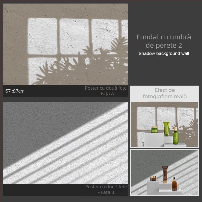 Fundal pentru fotografie 3D stereo față-verso, hârtie de fundal, ondulații de apă, umbră de copac, cer luminos, recuzită pentru fotografie, fotografie de frumusețe alimentară