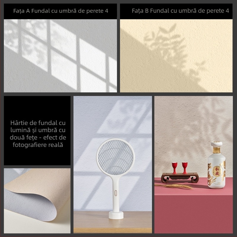 Fundal pentru fotografie 3D stereo față-verso, hârtie de fundal, ondulații de apă, umbră de copac, cer luminos, recuzită pentru fotografie, fotografie de frumusețe alimentară