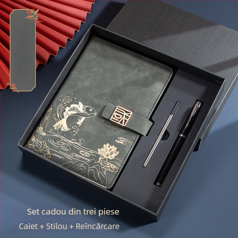 Caiet de notițe A5 pentru birou, cadou creativ pentru costum de birou, modă națională, cutie cadou pentru costum de birou, cadou pentru întâlnirea anuală