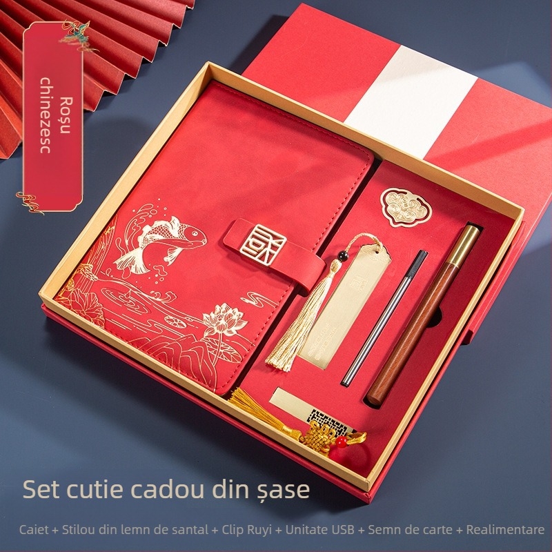 Caiet de notițe A5 pentru birou, cadou creativ pentru costum de birou, modă națională, cutie cadou pentru costum de birou, cadou pentru întâlnirea anuală