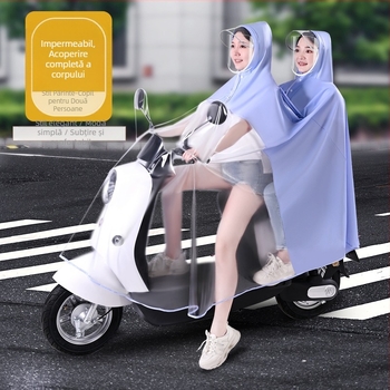 Pelerina de ploaie pentru mașini electrice, en-gros, baterie pentru mașini și motociclete, pentru părinți și copii, dintr-o singură bucată, un singur corp dublu, impermeabilă pentru mamă și copil