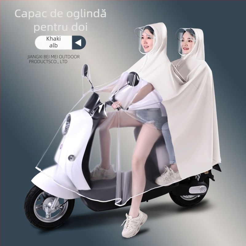 Pelerina de ploaie pentru mașini electrice, en-gros, baterie pentru mașini și motociclete, pentru părinți și copii, dintr-o singură bucată, un singur corp dublu, impermeabilă pentru mamă și copil