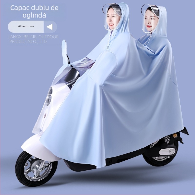 Pelerina de ploaie pentru mașini electrice, en-gros, baterie pentru mașini și motociclete, pentru părinți și copii, dintr-o singură bucată, un singur corp dublu, impermeabilă pentru mamă și copil