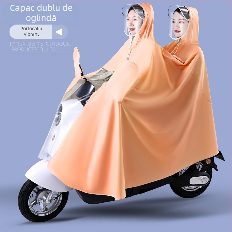 Pelerina de ploaie pentru mașini electrice, en-gros, baterie pentru mașini și motociclete, pentru părinți și copii, dintr-o singură bucată, un singur corp dublu, impermeabilă pentru mamă și copil