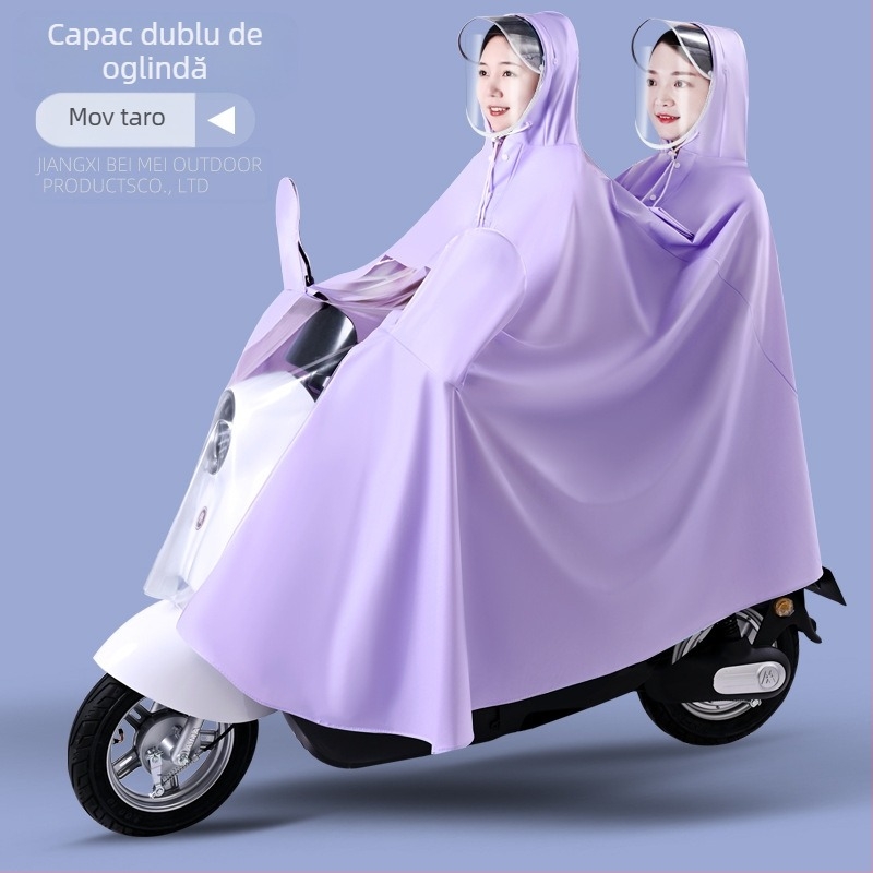Pelerina de ploaie pentru mașini electrice, en-gros, baterie pentru mașini și motociclete, pentru părinți și copii, dintr-o singură bucată, un singur corp dublu, impermeabilă pentru mamă și copil