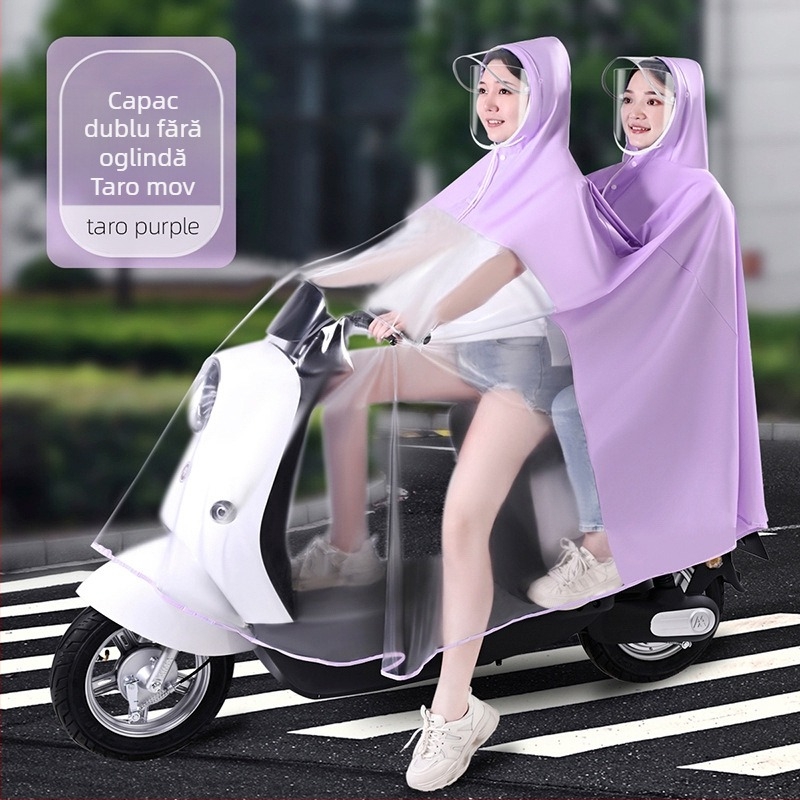 Pelerina de ploaie pentru mașini electrice, en-gros, baterie pentru mașini și motociclete, pentru părinți și copii, dintr-o singură bucată, un singur corp dublu, impermeabilă pentru mamă și copil