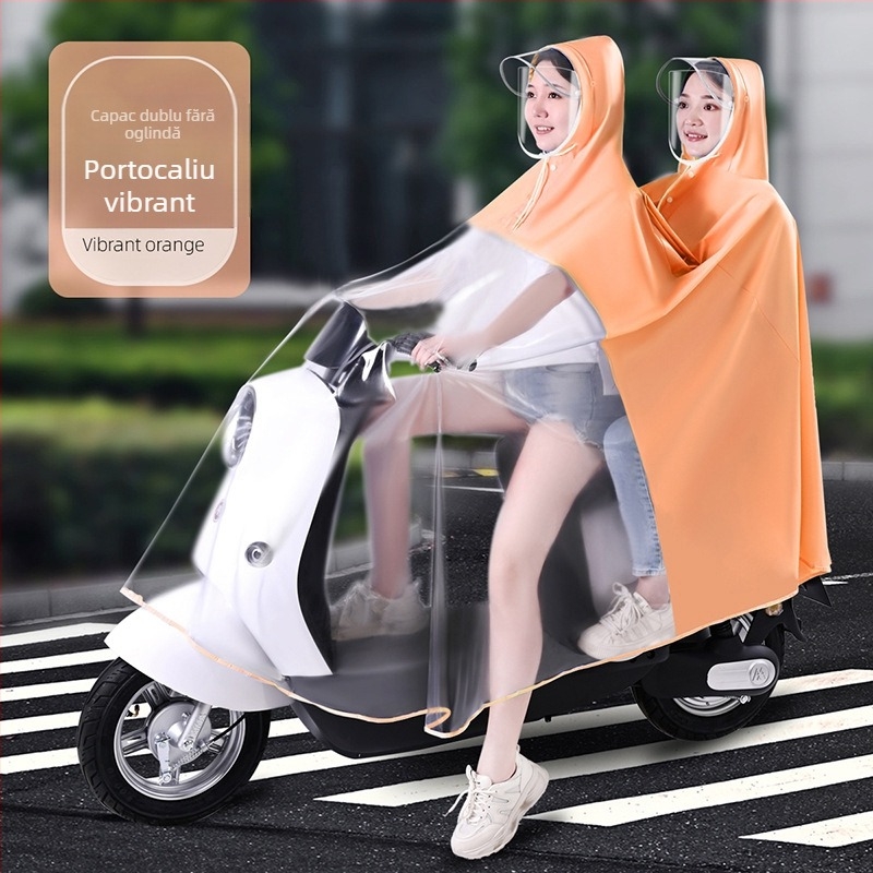 Pelerina de ploaie pentru mașini electrice, en-gros, baterie pentru mașini și motociclete, pentru părinți și copii, dintr-o singură bucată, un singur corp dublu, impermeabilă pentru mamă și copil