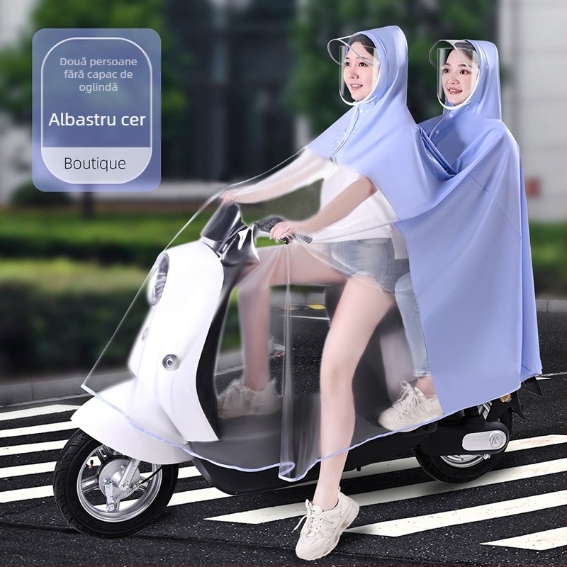 Pelerina de ploaie pentru mașini electrice, en-gros, baterie pentru mașini și motociclete, pentru părinți și copii, dintr-o singură bucată, un singur corp dublu, impermeabilă pentru mamă și copil