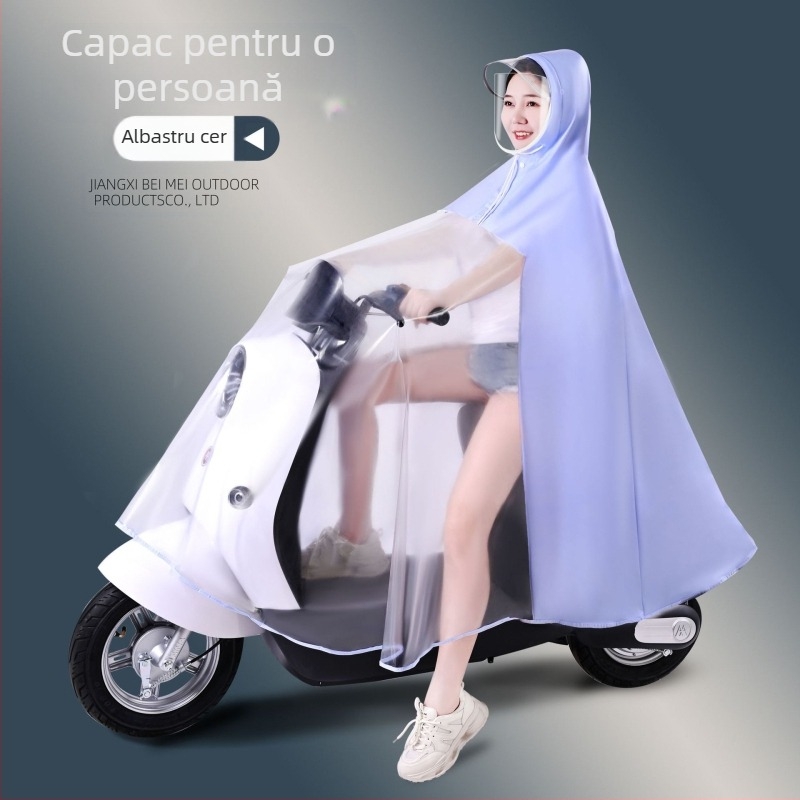 Pelerina de ploaie pentru mașini electrice, en-gros, baterie pentru mașini și motociclete, pentru părinți și copii, dintr-o singură bucată, un singur corp dublu, impermeabilă pentru mamă și copil