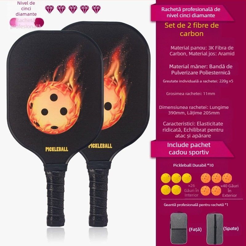 Costum de rachetă UGIN Peak din fibră de carbon, calitate profesională, pentru competiții, sport, Peak Racket Board, pickleball