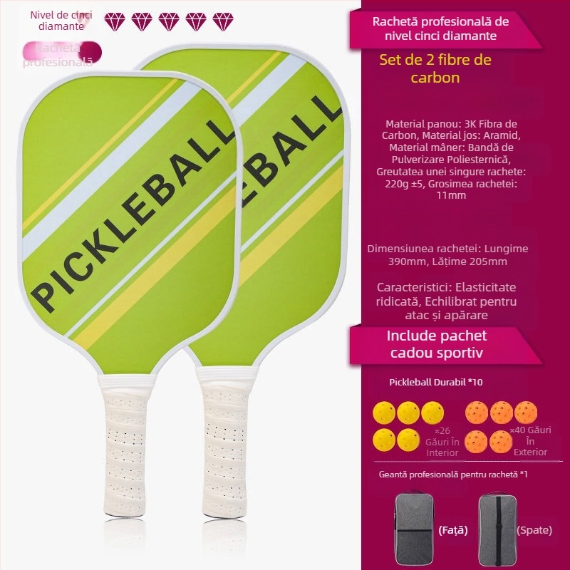 Costum de rachetă UGIN Peak din fibră de carbon, calitate profesională, pentru competiții, sport, Peak Racket Board, pickleball
