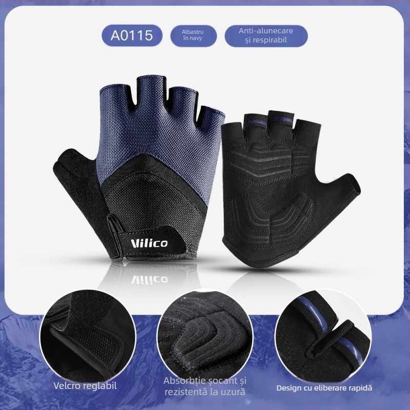 Mănuși de ciclism pentru sporturi în aer liber, off-road, motocicletă, drum de munte, biciclete, rezistente la uzură, respirabile, protecție solară, jumătate de deget