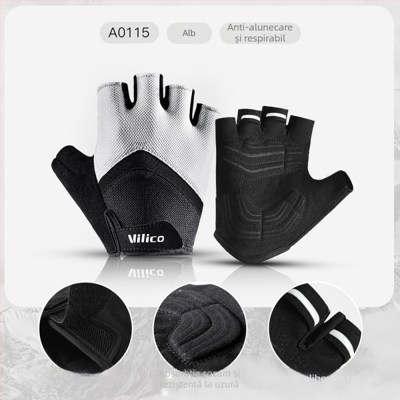 Mănuși de ciclism pentru sporturi în aer liber, off-road, motocicletă, drum de munte, biciclete, rezistente la uzură, respirabile, protecție solară, jumătate de deget