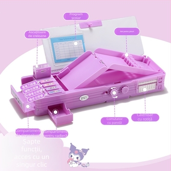 Penar cu parolă + lanț gratuit pentru pixuri pe tablă albă, penar multifuncțional cu două straturi, capacitate mare, pentru bărbați și femei, design de astronaut