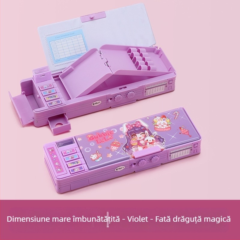 Penar cu parolă + lanț gratuit pentru pixuri pe tablă albă, penar multifuncțional cu două straturi, capacitate mare, pentru bărbați și femei, design de astronaut