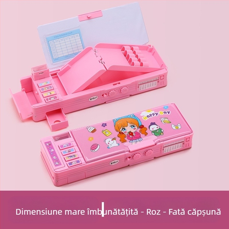 Penar cu parolă + lanț gratuit pentru pixuri pe tablă albă, penar multifuncțional cu două straturi, capacitate mare, pentru bărbați și femei, design de astronaut