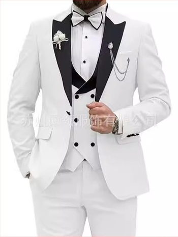 Costum bărbătesc, costum, set de 3 piese, costum slim fit pentru bărbați, costum casual de afaceri, rochie de mire, costum de petrecere