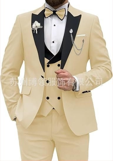 Costum bărbătesc, costum, set de 3 piese, costum slim fit pentru bărbați, costum casual de afaceri, rochie de mire, costum de petrecere