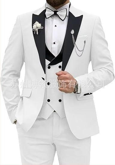 Costum bărbătesc, costum, set de 3 piese, costum slim fit pentru bărbați, costum casual de afaceri, rochie de mire, costum de petrecere