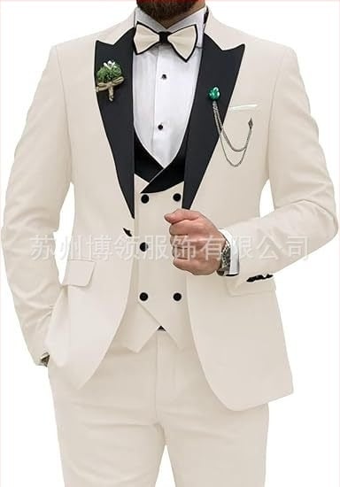 Costum bărbătesc, costum, set de 3 piese, costum slim fit pentru bărbați, costum casual de afaceri, rochie de mire, costum de petrecere