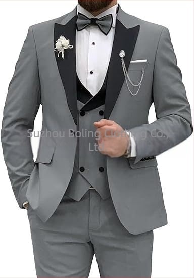 Costum bărbătesc, costum, set de 3 piese, costum slim fit pentru bărbați, costum casual de afaceri, rochie de mire, costum de petrecere