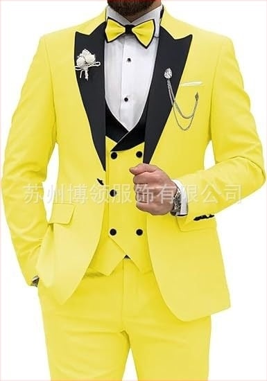 Costum bărbătesc, costum, set de 3 piese, costum slim fit pentru bărbați, costum casual de afaceri, rochie de mire, costum de petrecere