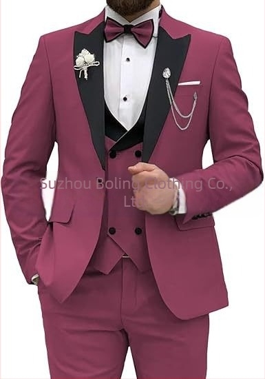 Costum bărbătesc, costum, set de 3 piese, costum slim fit pentru bărbați, costum casual de afaceri, rochie de mire, costum de petrecere