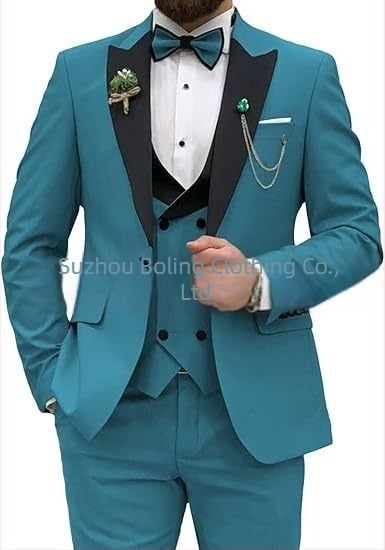 Costum bărbătesc, costum, set de 3 piese, costum slim fit pentru bărbați, costum casual de afaceri, rochie de mire, costum de petrecere